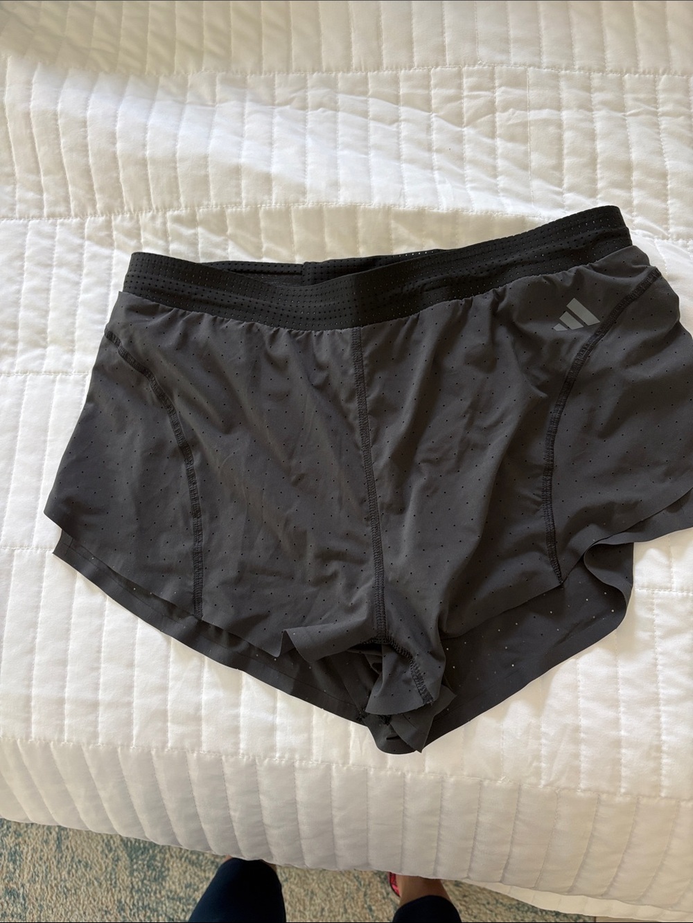 Addidas  Charcoal Grey Perforated Training Shorts